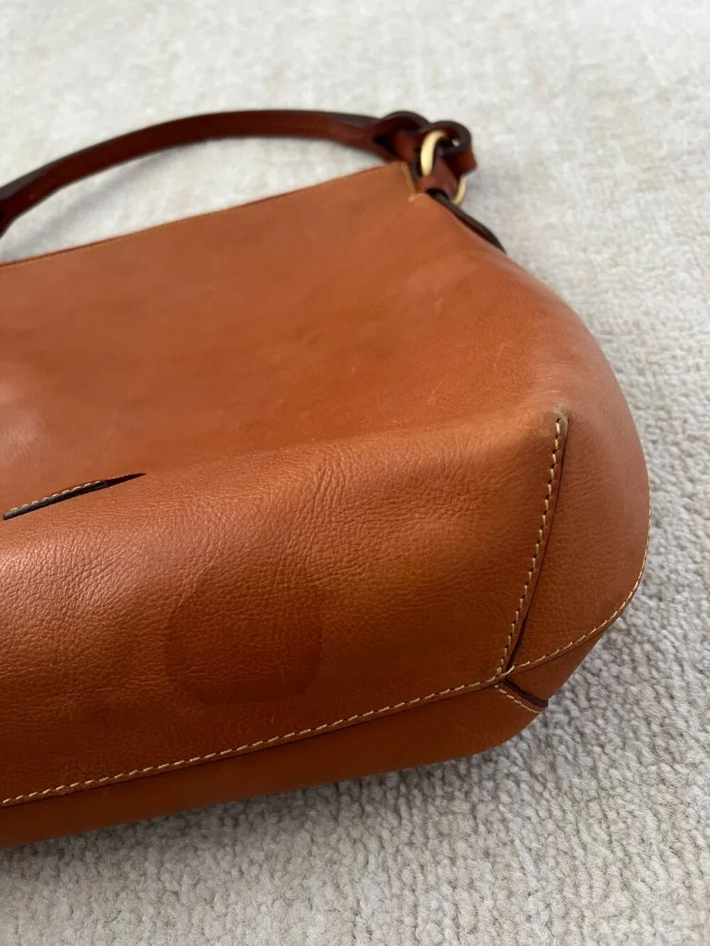 Dooney & Bourke Florentine Leather Twist Strap Hobo Shoulder Bag